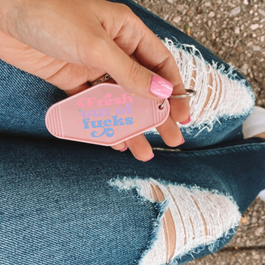 Fresh Out Of UV DTF MOTEL KEY STICKER