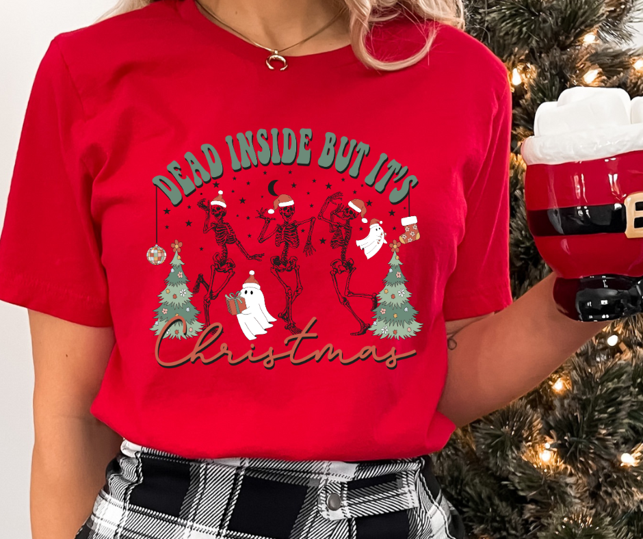 Dead Inside But it's Christmas Relaxed Unisex Tee
