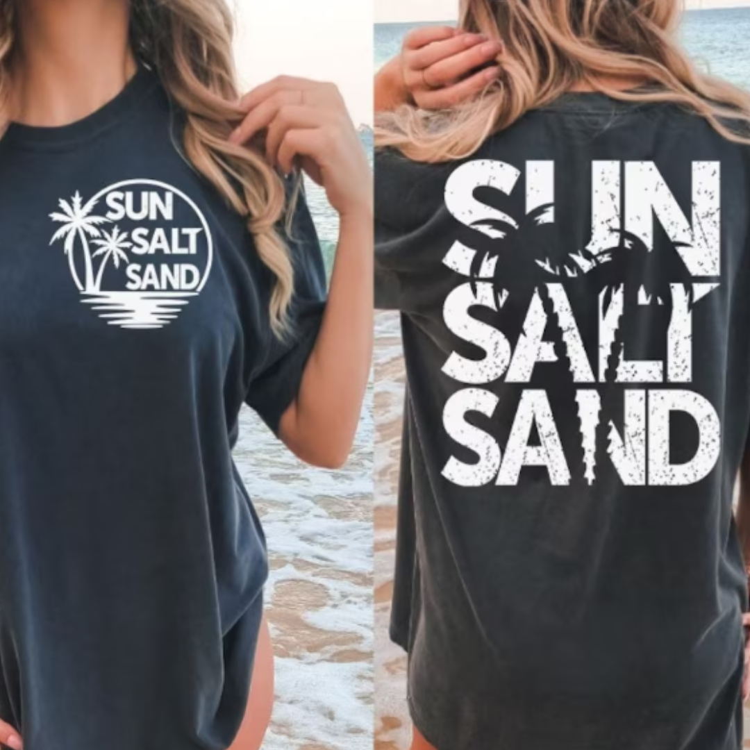 Sun Salt Sand Front Pocket + Back READY TO PRESS DTF TRANSFER