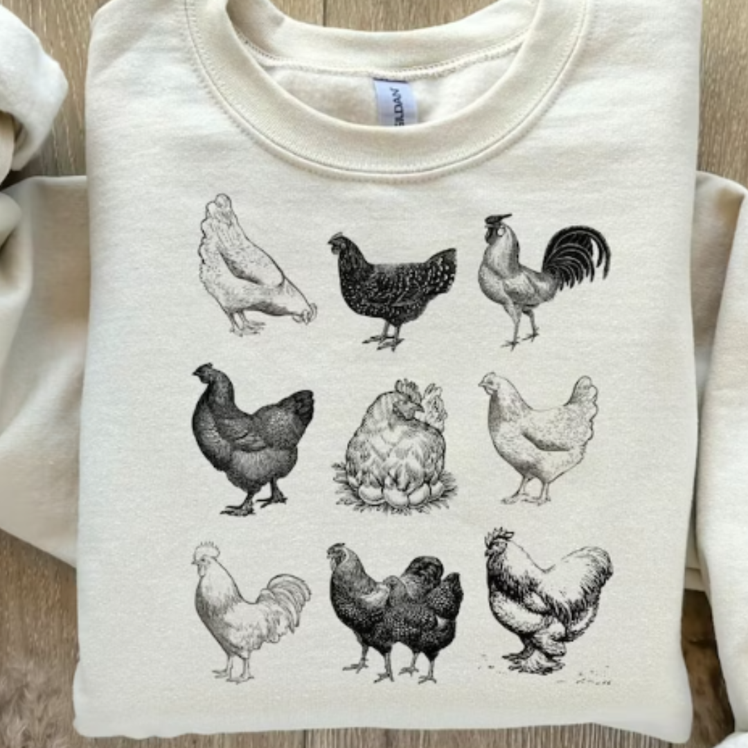 Retro Chickens READY TO PRESS DTF TRANSFER