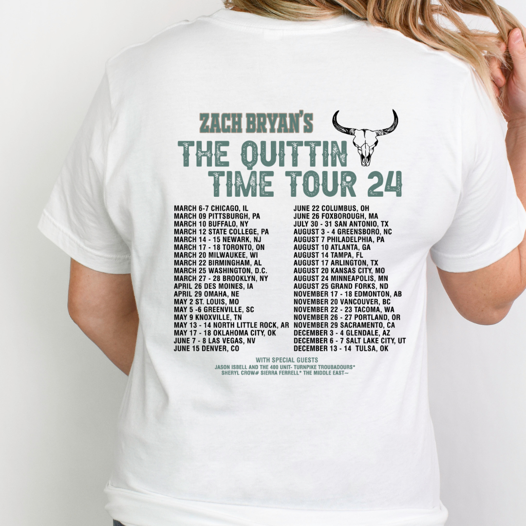 Zach Bryan Tour List READY TO PRESS DTF TRANSFER