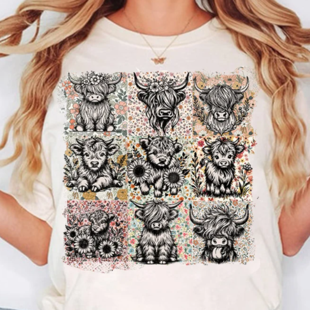 Highland Cows READY TO PRESS DTF TRANSFER