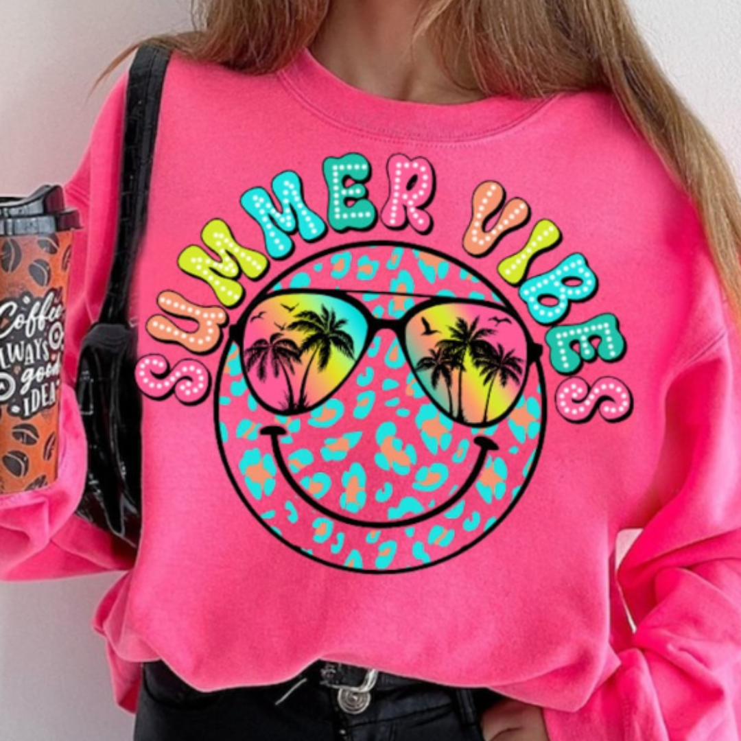 Smiley Summer Vibes READY TO PRESS DTF TRANSFER