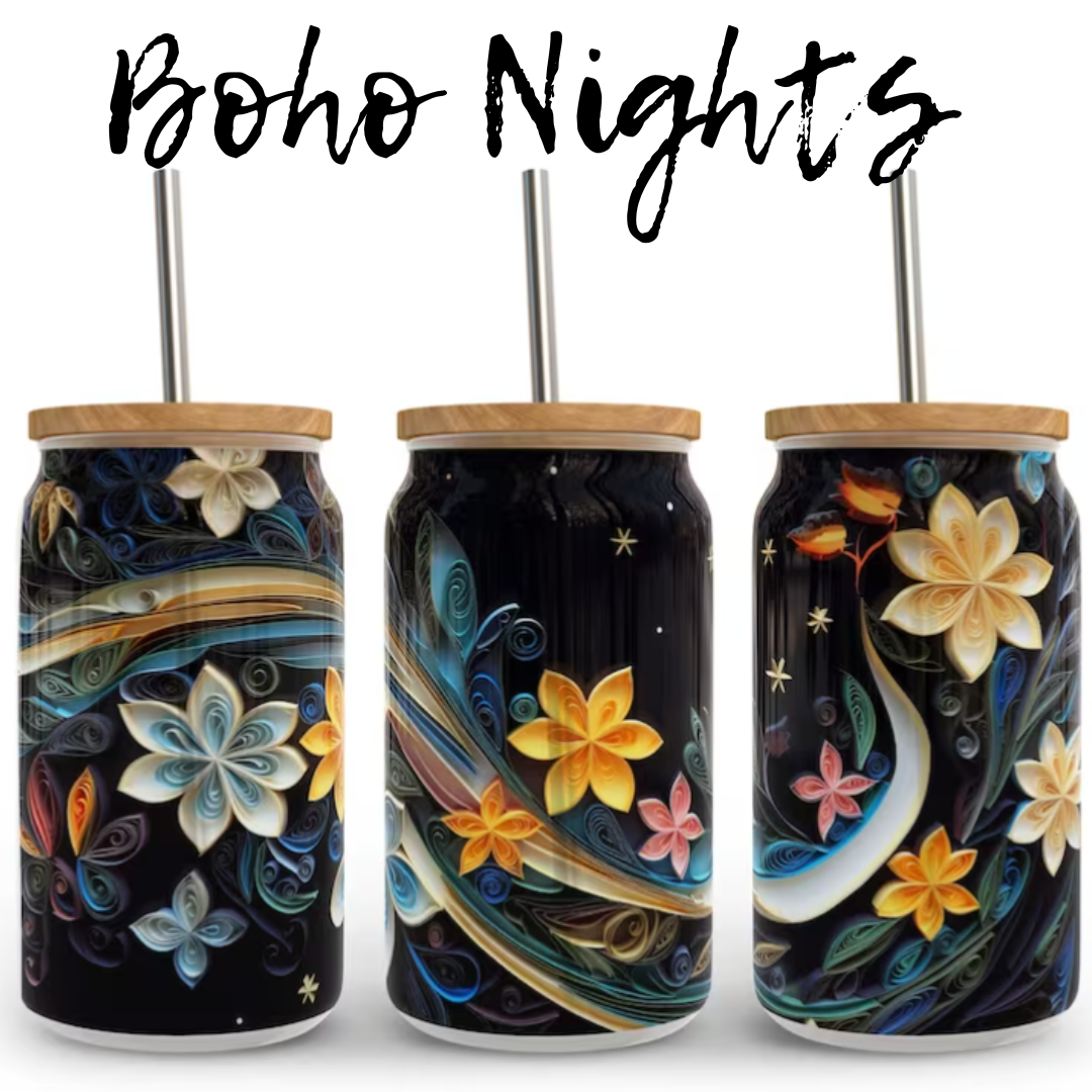 Boho Nights UV DTF 16OZ CUP WRAP