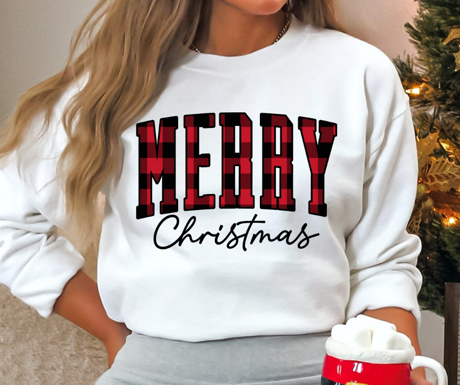 Merry Christmas Plaid - DTF TRANSFER New Design