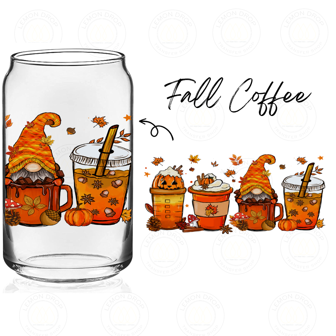 Fall Coffee UV DTF 16OZ CUP WRAP
