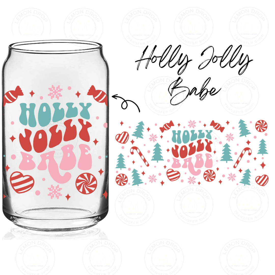 Holly Jolly Babe UV DTF 16OZ CUP WRAP
