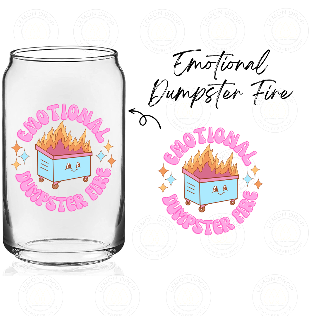 Emotional Dumpster Fire UV DTF STICKER