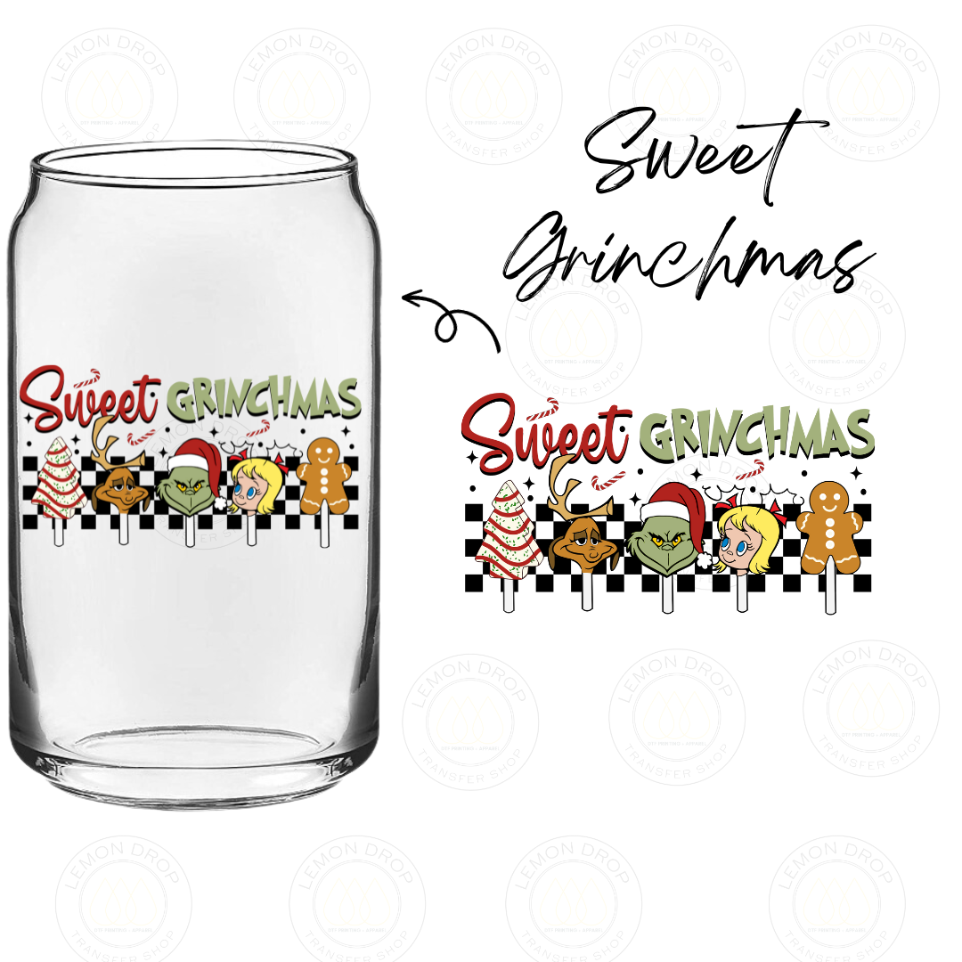 Sweet Grinchmas DOUBLE-SIDED UV DTF STICKER