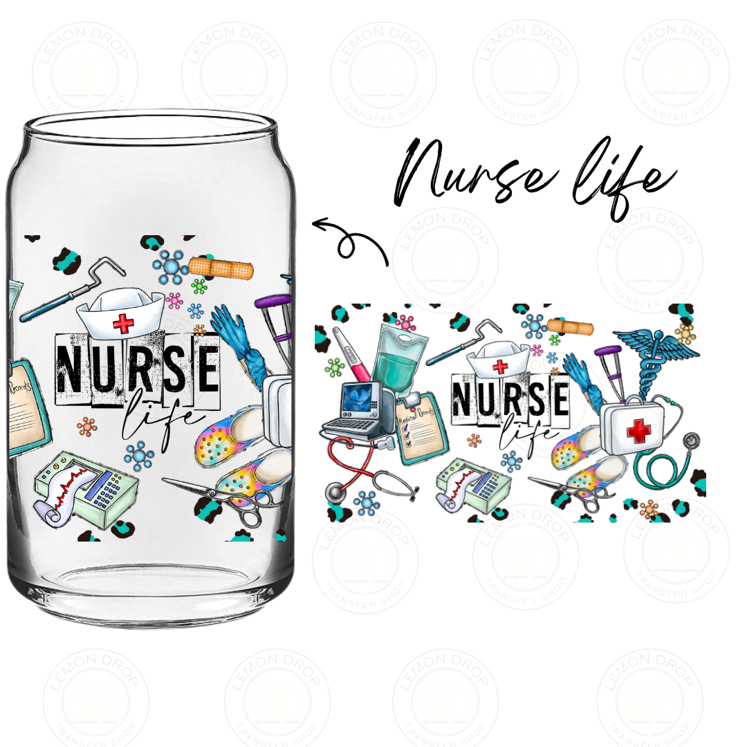 Nurse life UV DTF 16OZ CUP WRAP