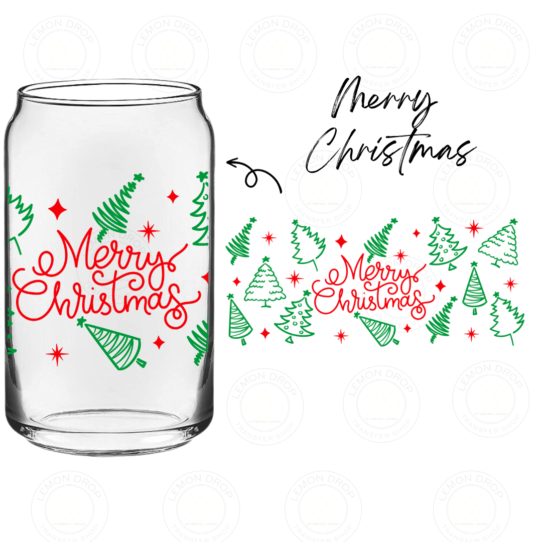 Merry Christmas UV DTF 16OZ CUP WRAP
