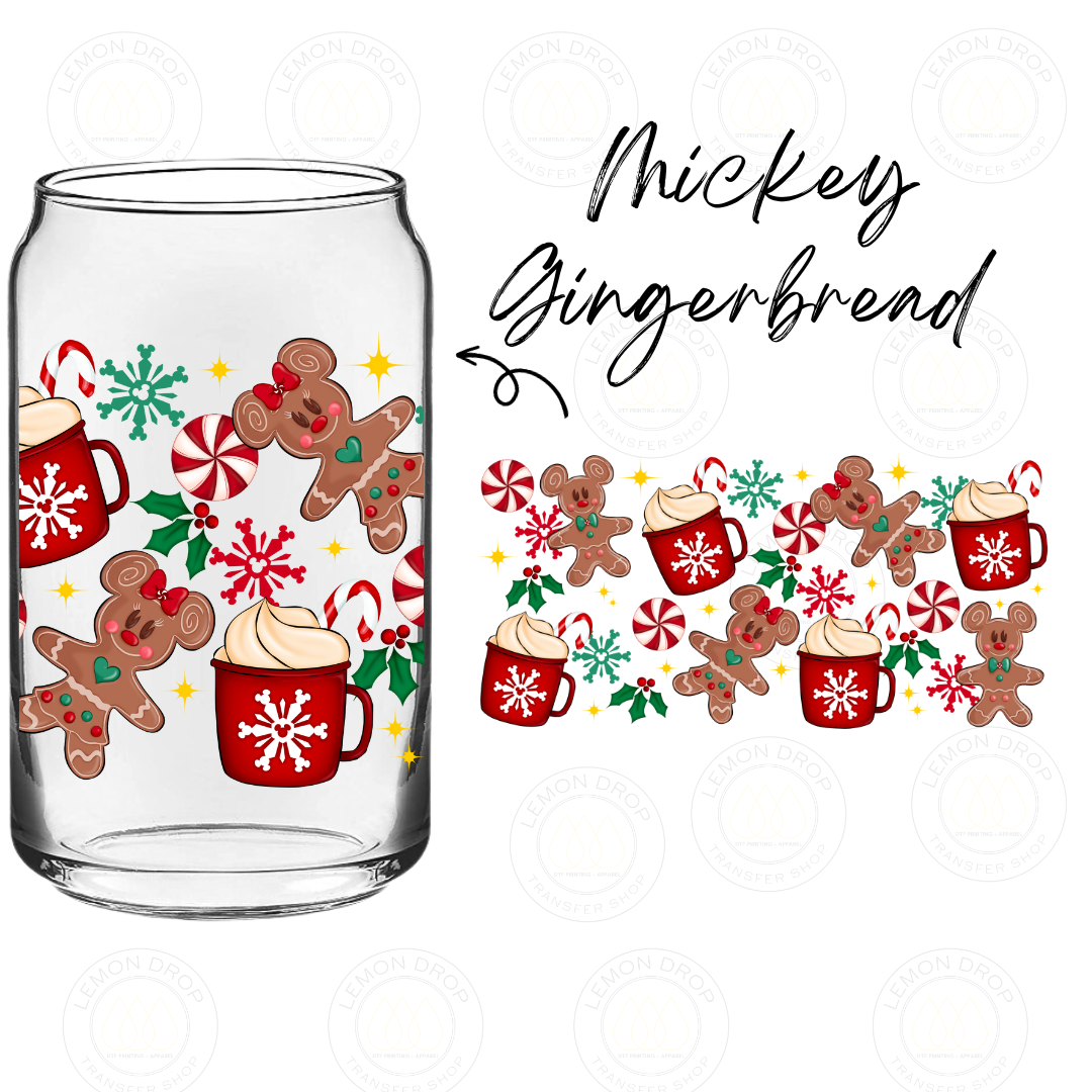 Mickey Gingerbread UV DTF 16OZ CUP WRAP