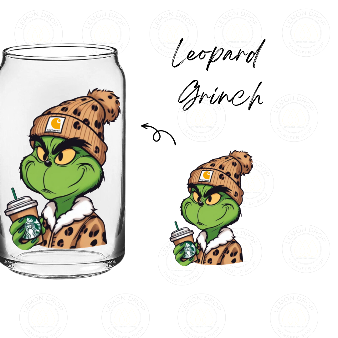 Leopard Grinch DOUBLE-SIDED UV DTF STICKER