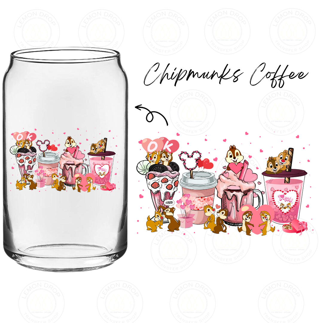 Chipmunks Coffee UV DTF STICKER