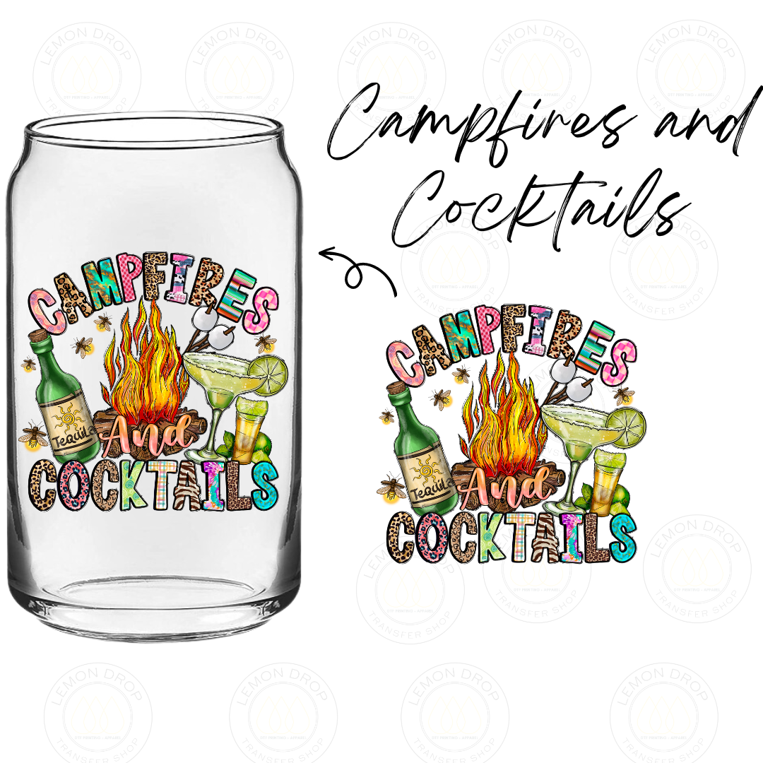 Campfires and Cocktails UV DTF STICKER