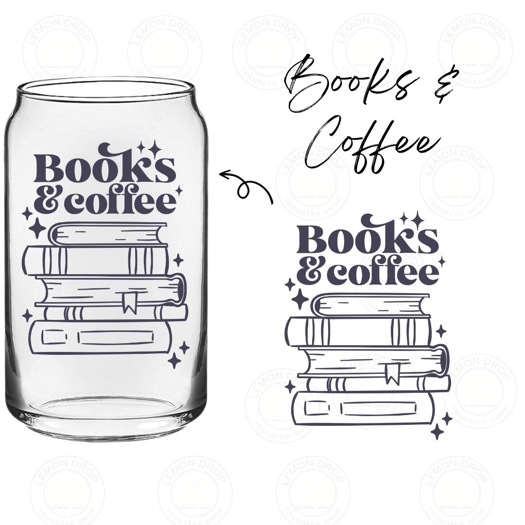Books & Coffee UV DTF STICKER