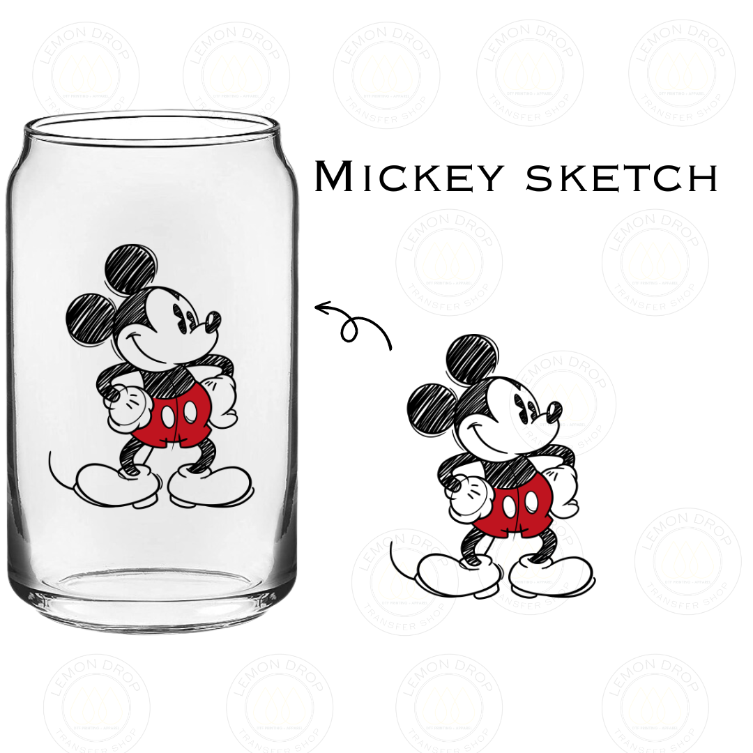 Mickey sketch UV DTF STICKER