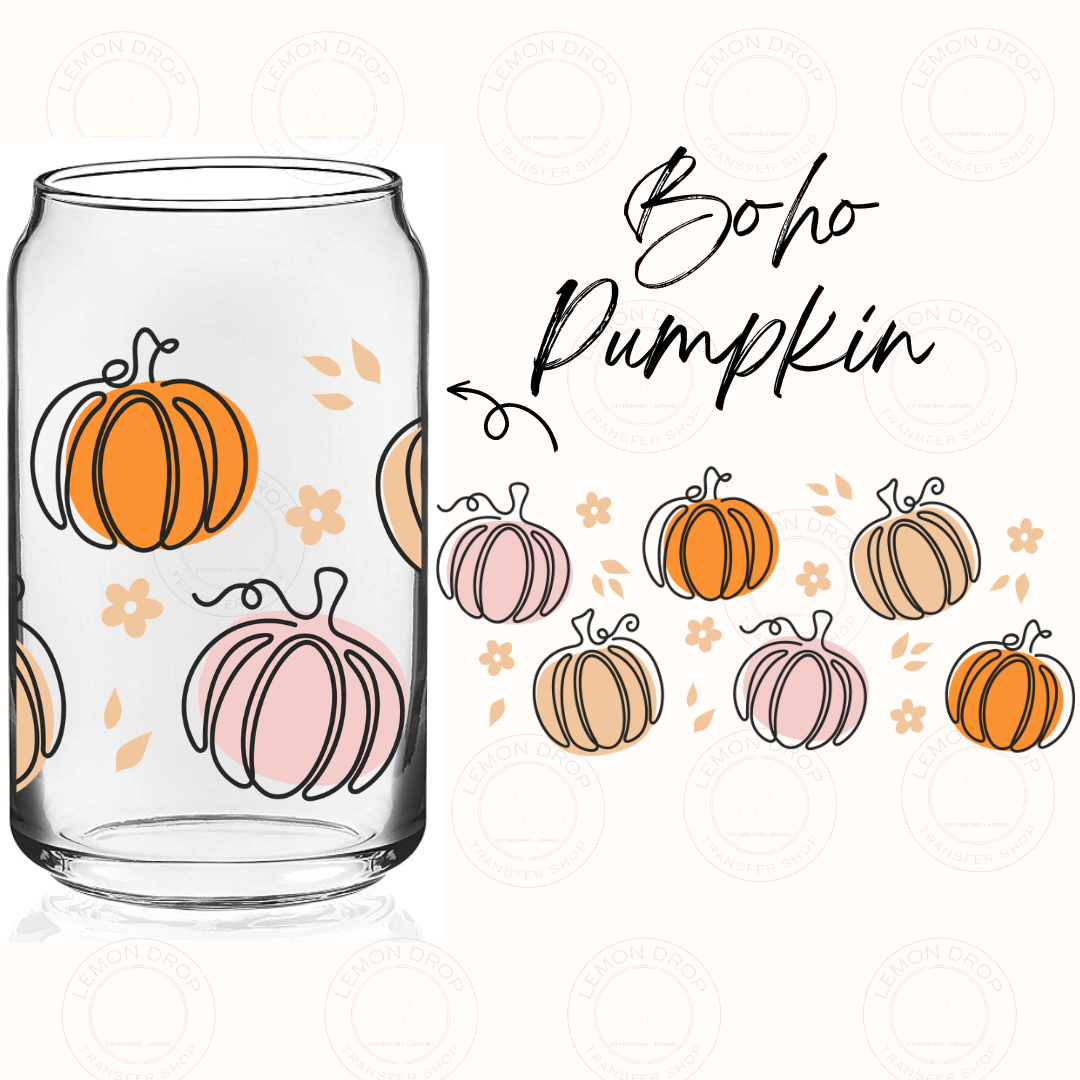 Boho Pumpkin UV DTF 16OZ CUP WRAP