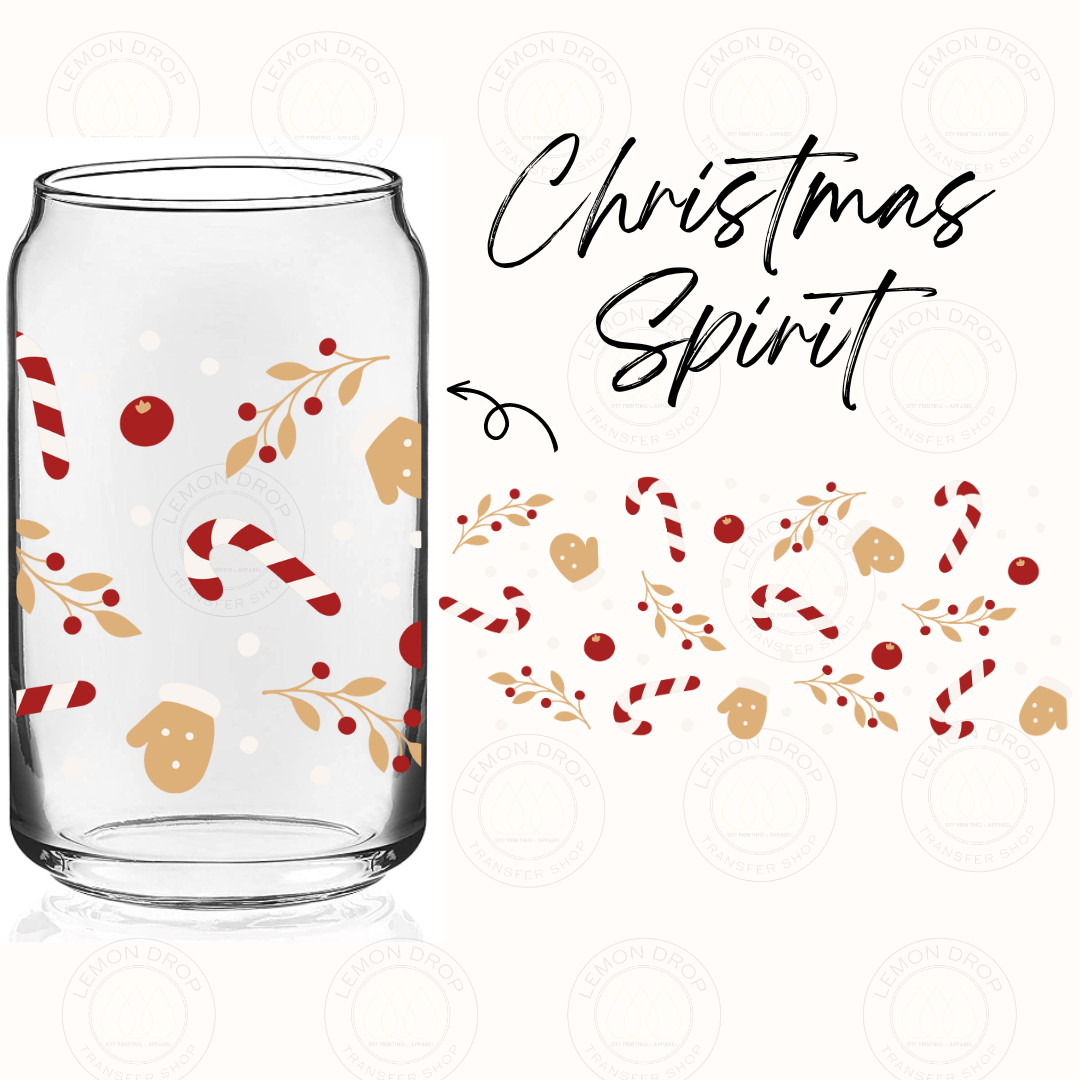 Christmas Spirit UV DTF 16OZ CUP WRAP