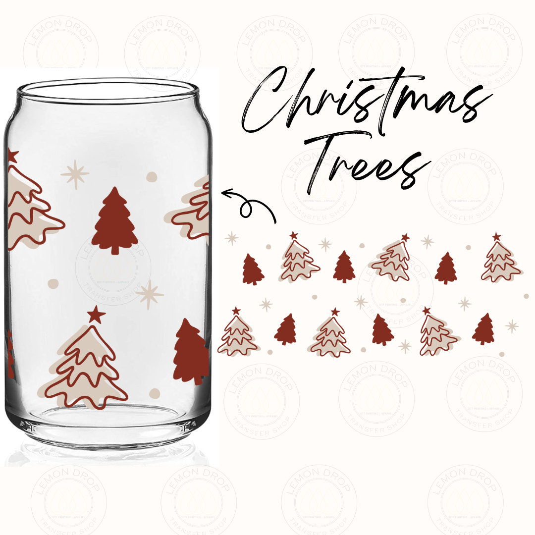 Christmas Trees UV DTF 16OZ CUP WRAP