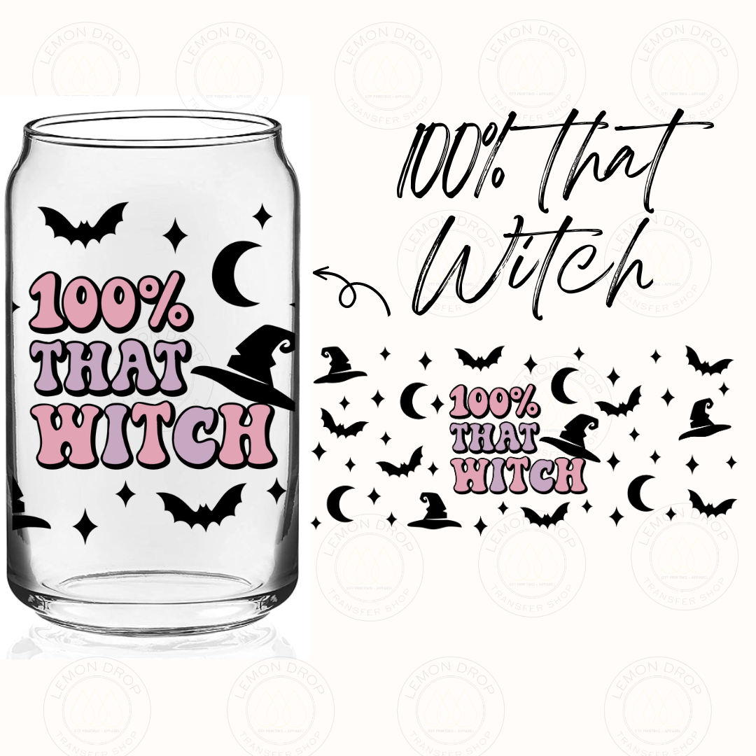 100% That Witch UV DTF 16OZ CUP WRAP