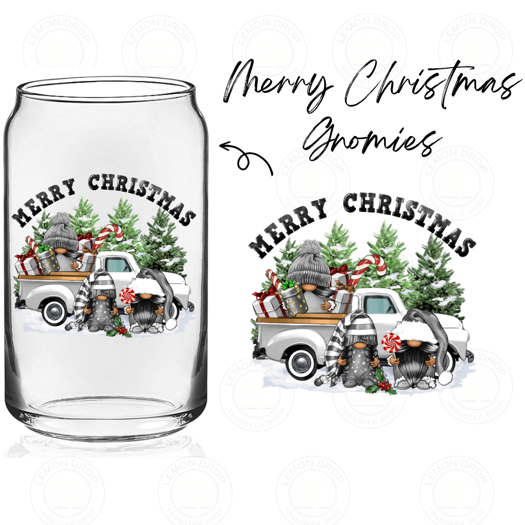 Merry Christmas Gnomies DOUBLE-SIDED UV DTF STICKER