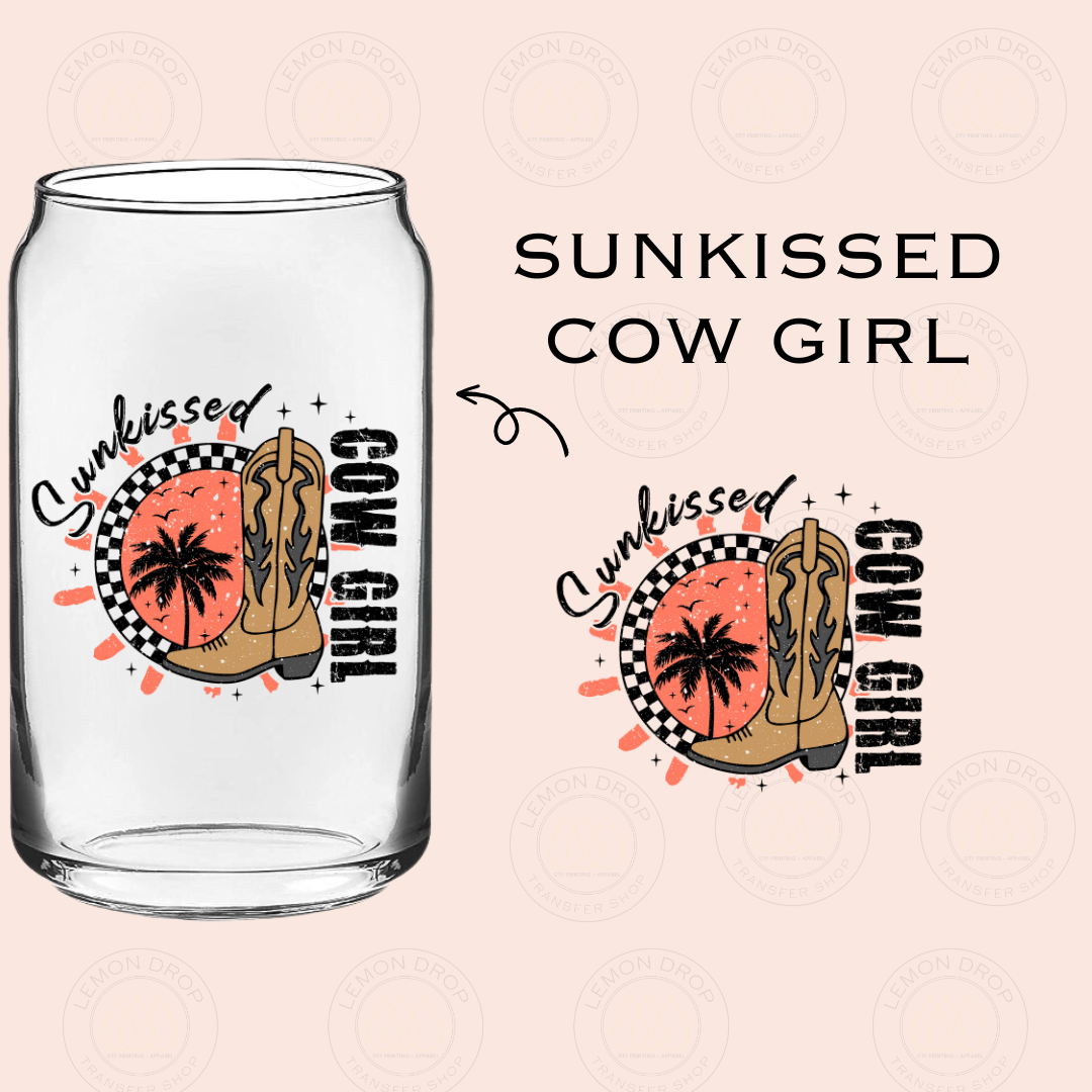 SUNKISSED COW GIRL UV DTF STICKER