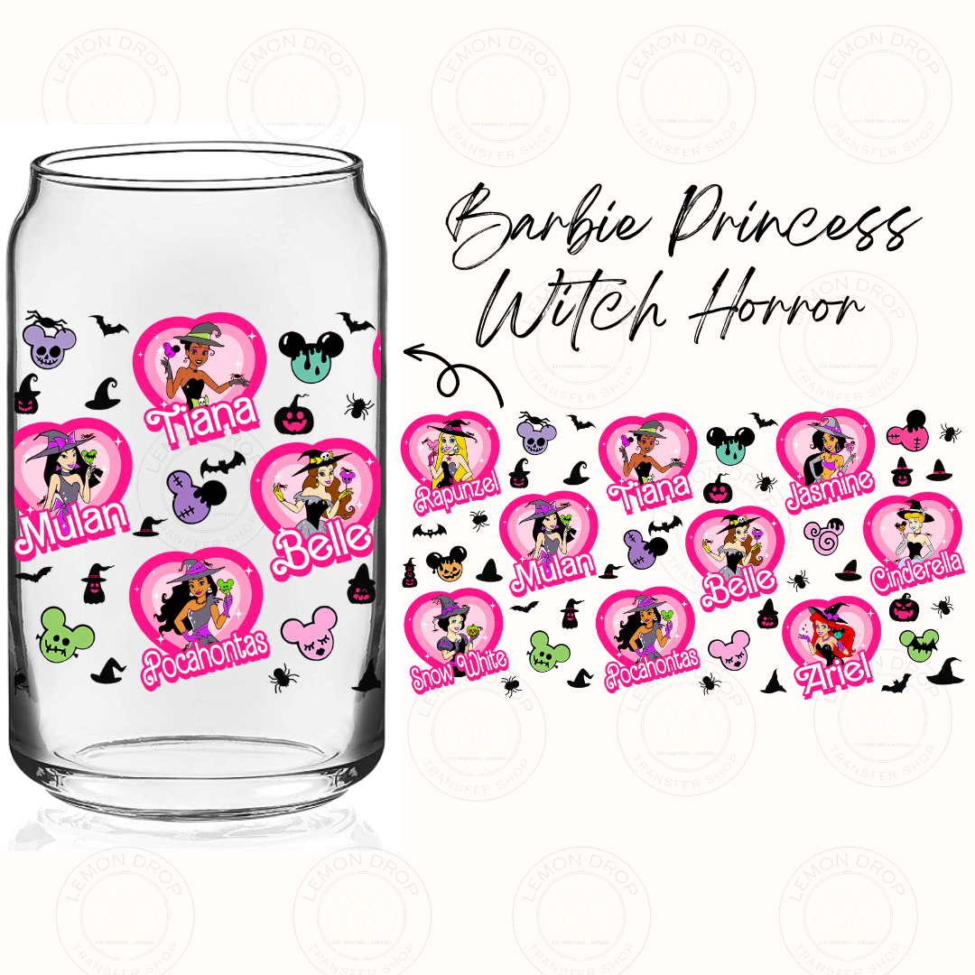 Barbie Princess Witch Horror UV DTF 16OZ CUP WRAP