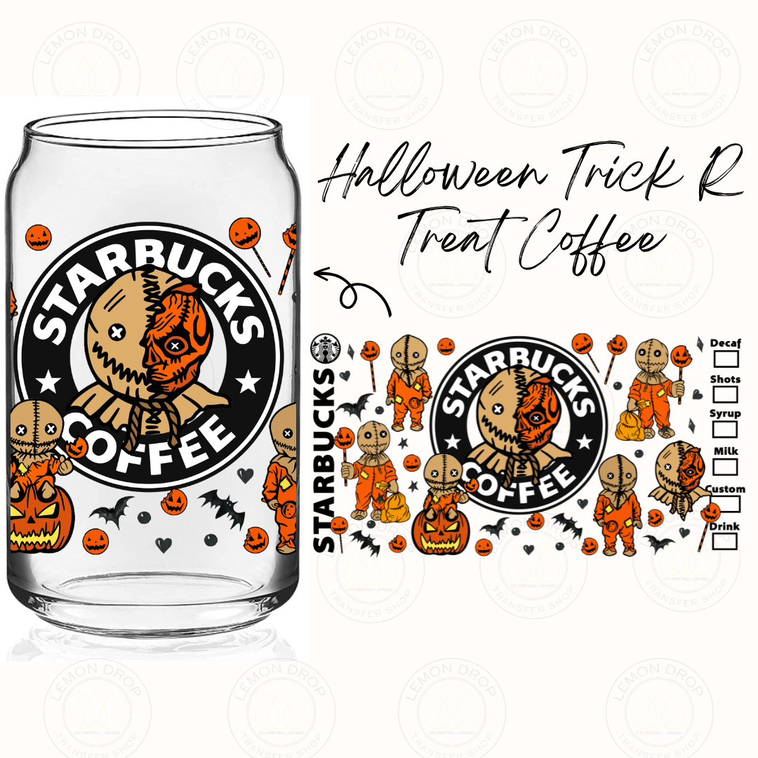 Halloween Trick R Treat Coffee UV DTF 16OZ CUP WRAP