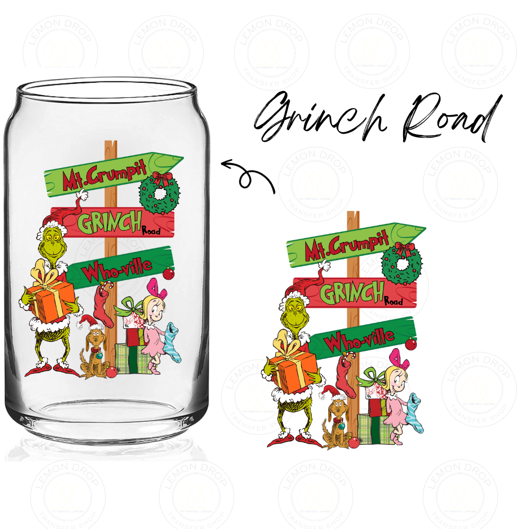 Grinch Road DOUBLE-SIDED - UV DTF STICKER