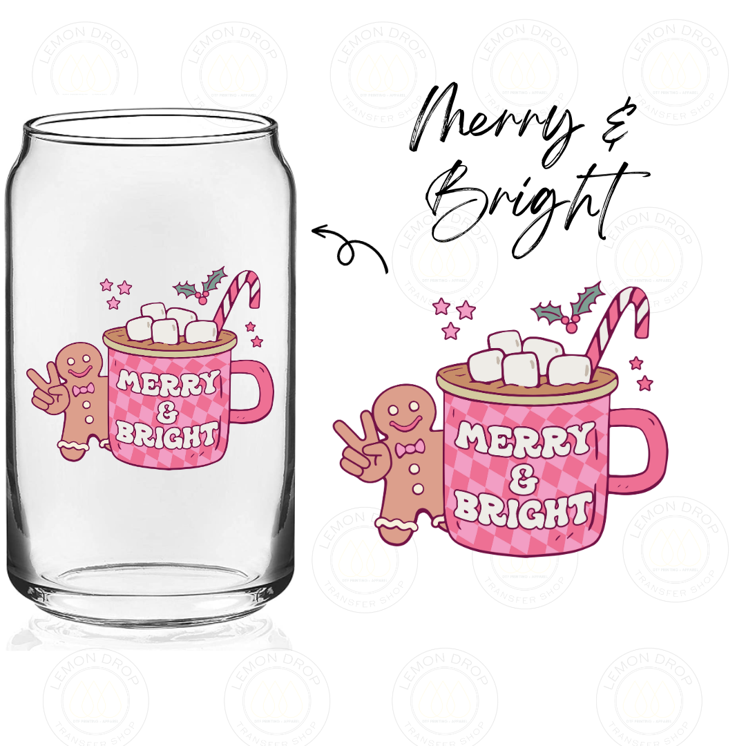 Merry & Bright DOUBLE-SIDED UV DTF STICKER