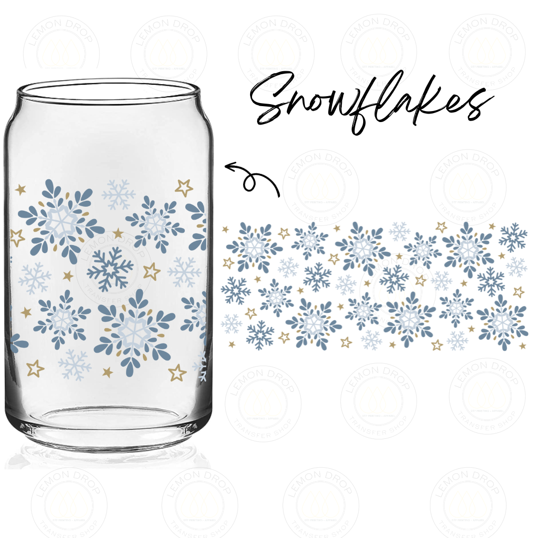 Snowflakes UV DTF 16OZ CUP WRAP
