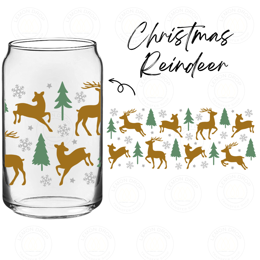 Christmas Reindeer DTF 16OZ CUP WRAP