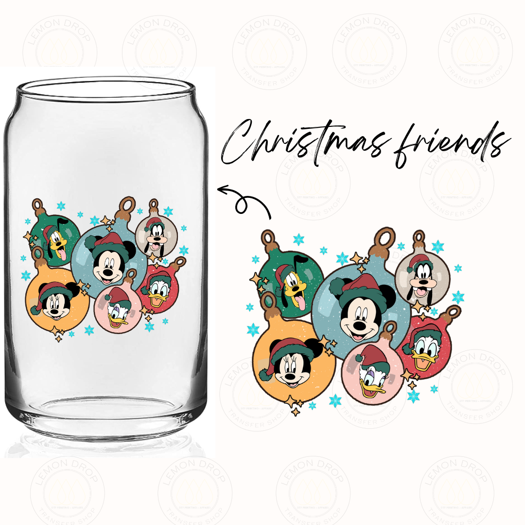 Christmas friends DOUBLE-SIDED UV DTF STICKER