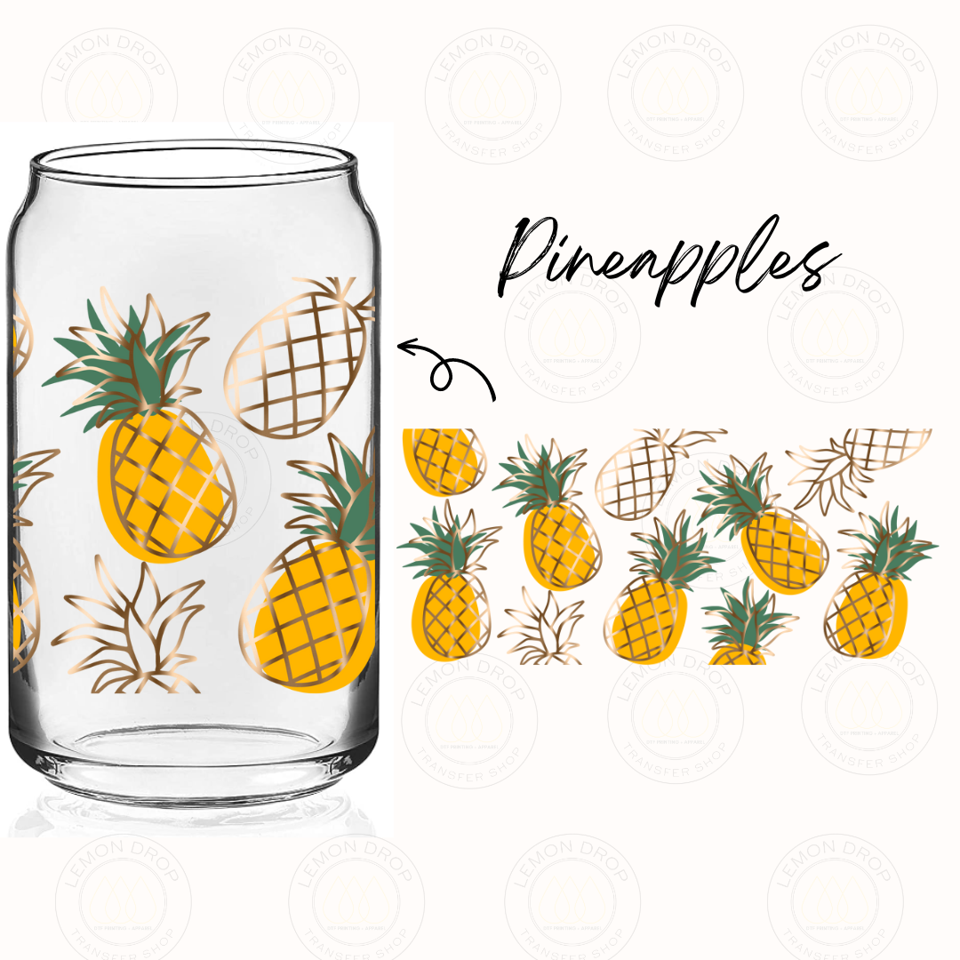Pineapples UV DTF 16OZ CUP WRAP