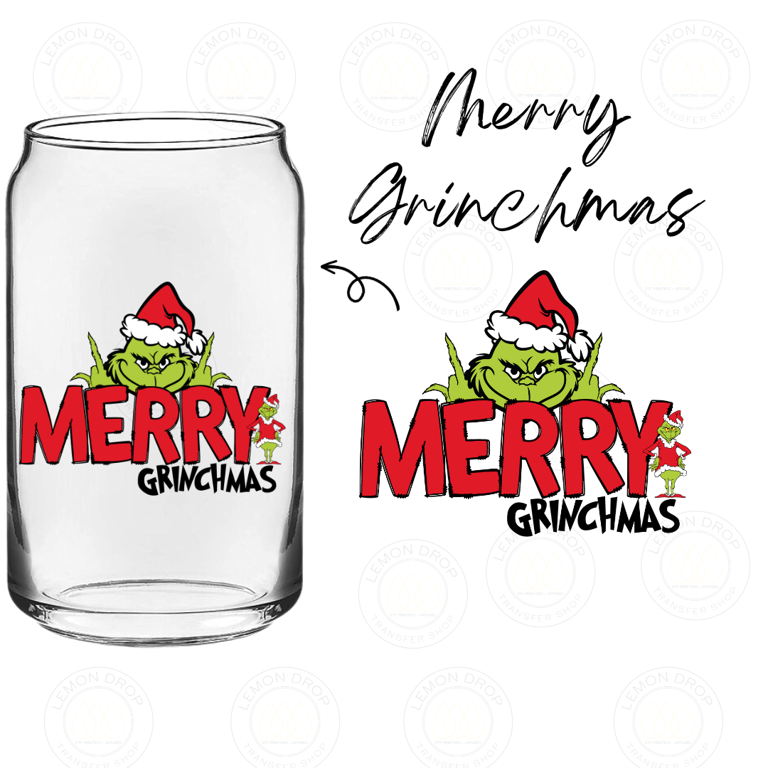 Merry Grinchmas DOUBLE-SIDED UV DTF STICKER