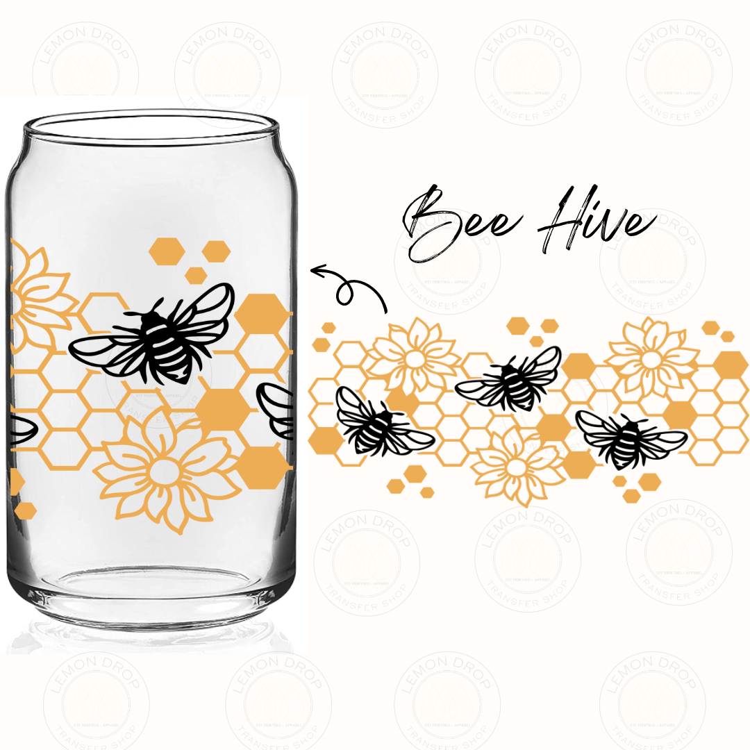 Bee Hive UV DTF 16OZ CUP WRAP