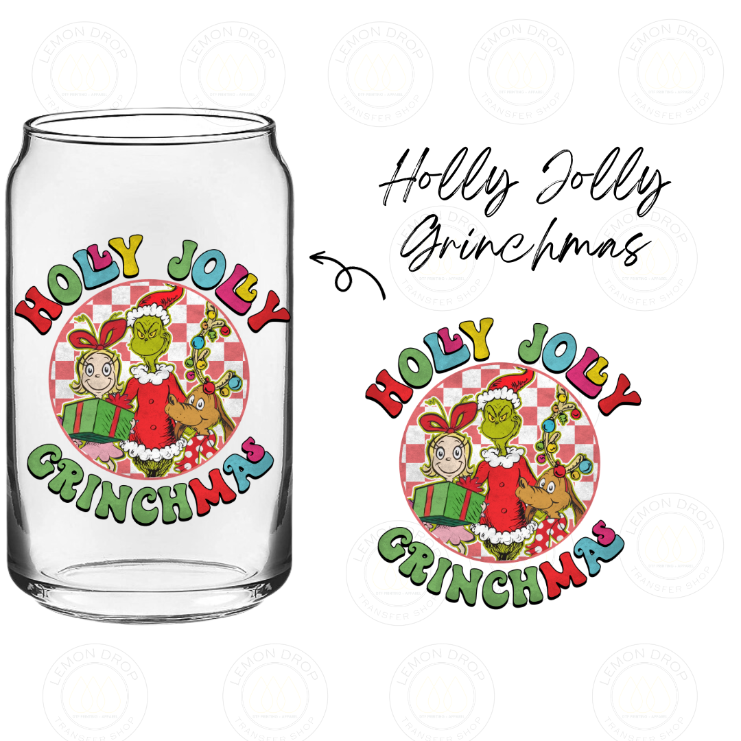 Holly Jolly Grinchmas DOUBLE-SIDED UV DTF STICKER
