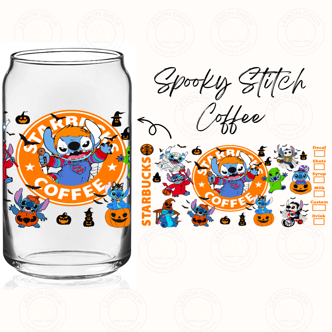 Spooky Stitch Coffee UV DTF 16OZ CUP WRAP