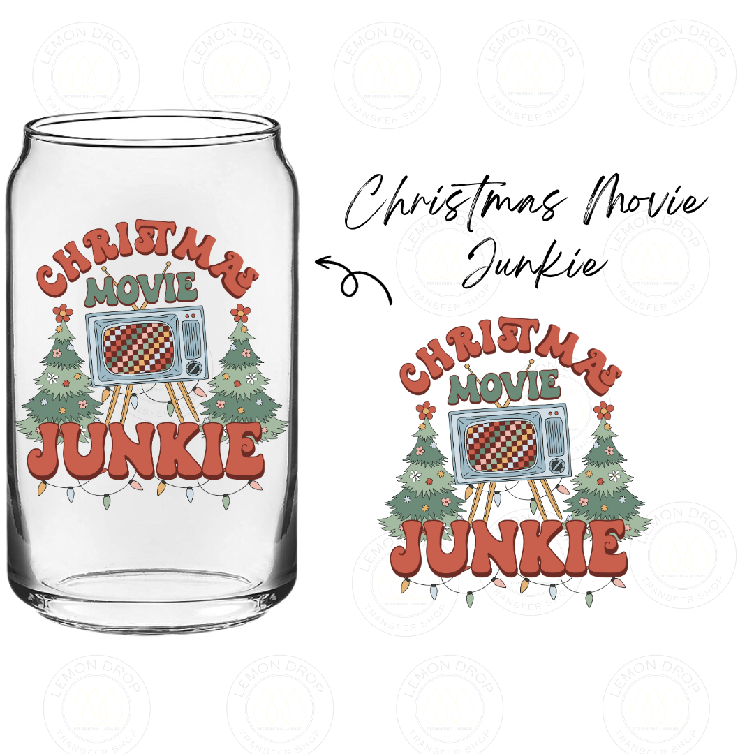 Christmas Movie Junkie UV DTF STICKER