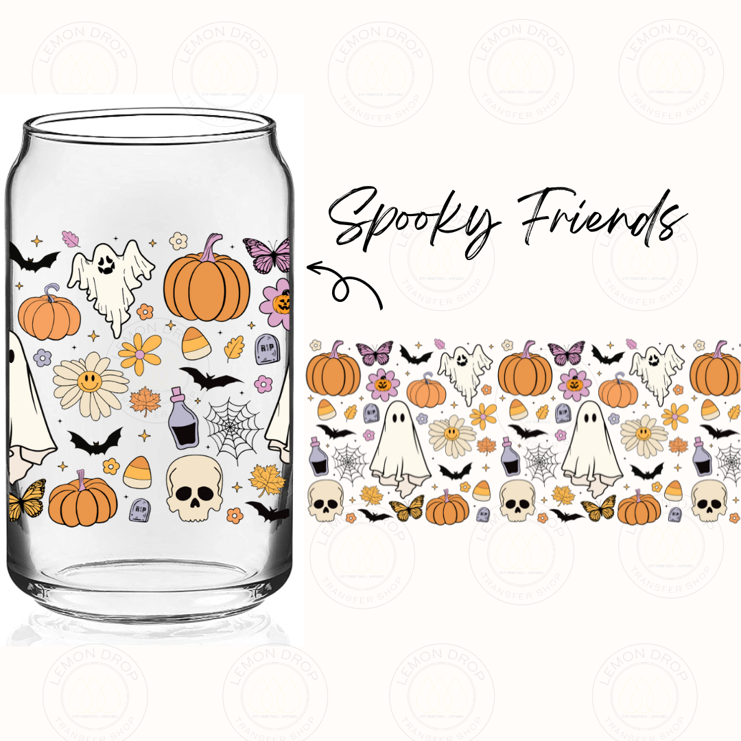 Spooky Friends UV DTF 16OZ CUP WRAP