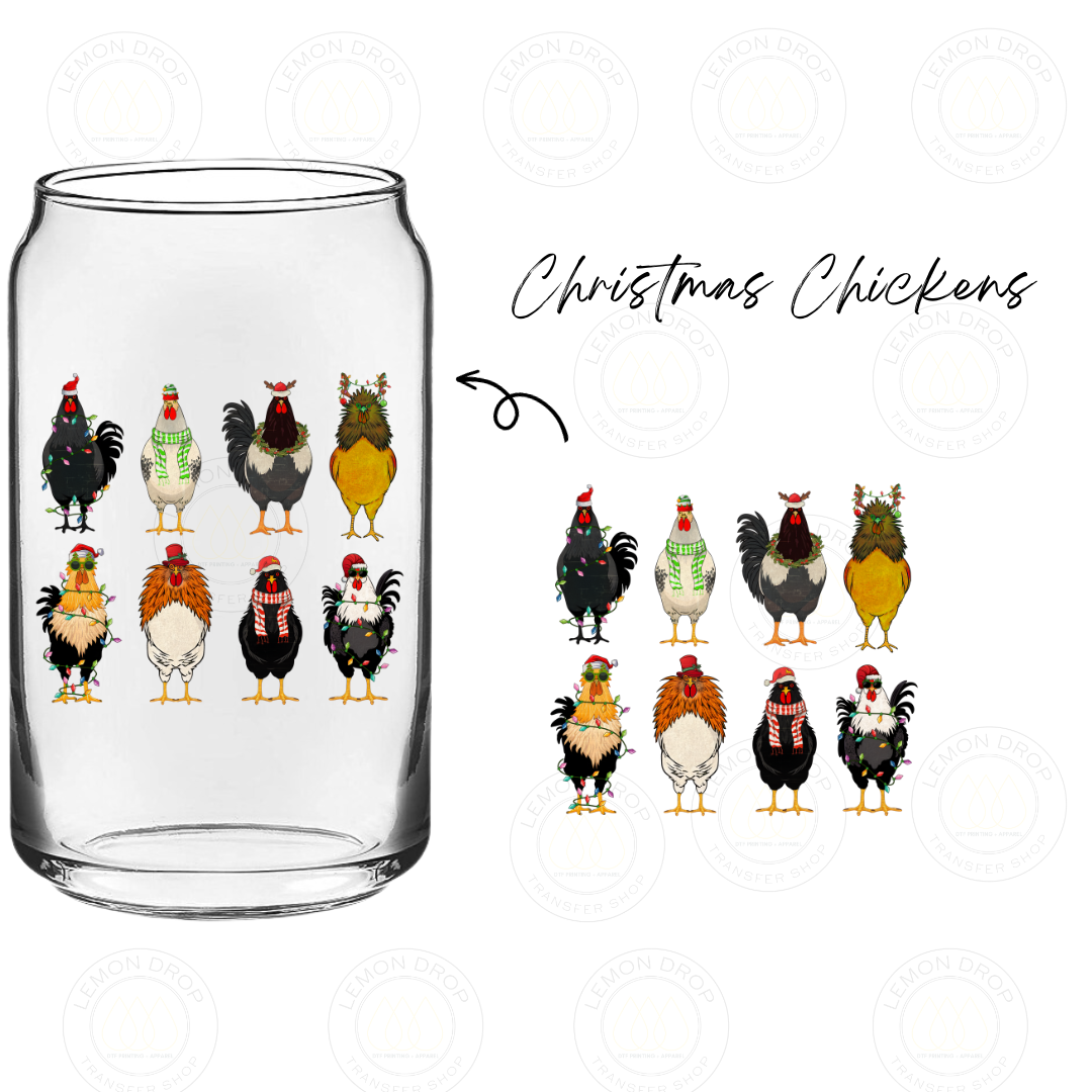 Christmas Chickens UV DTF STICKER