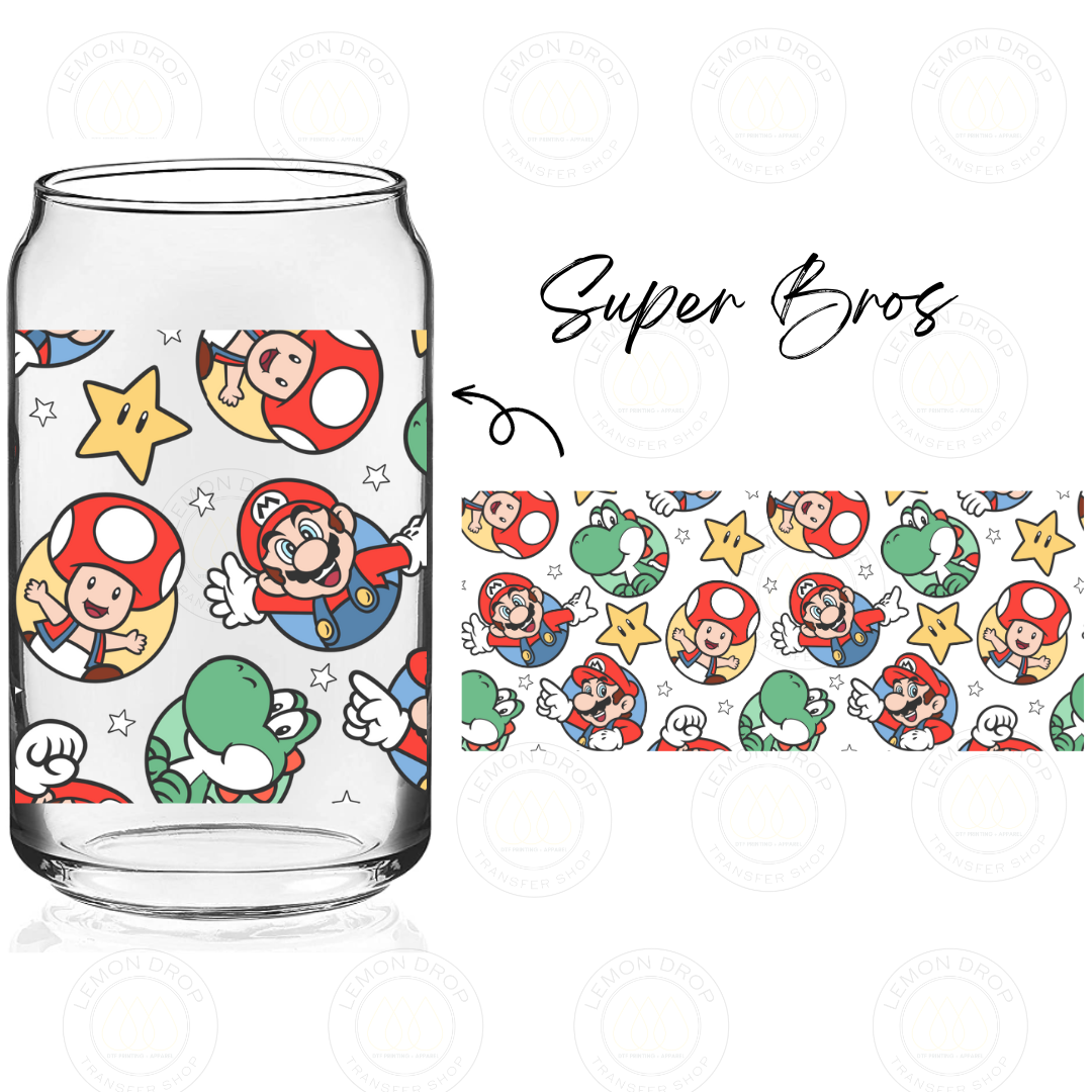 Super Bros Wrap UV DTF 16OZ CUP WRAP