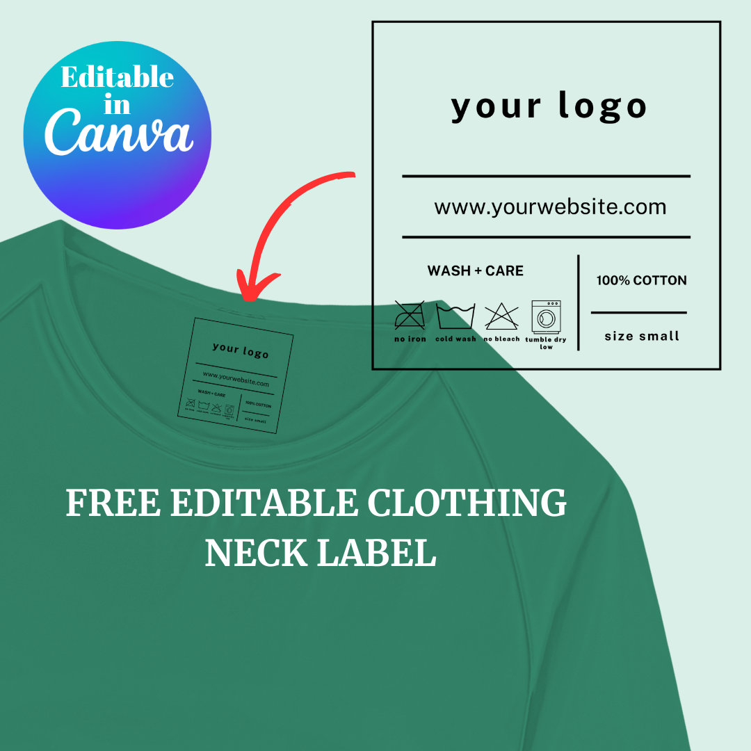 FREE Digital Editable Neck Label - BLACK