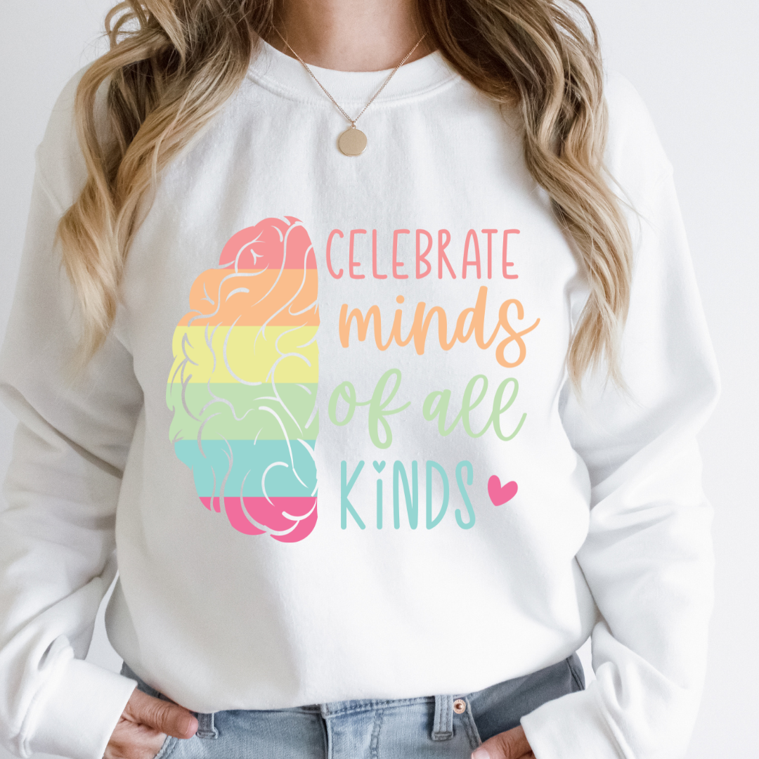 CELEBRATE MINDS OF ALL KINDS READY TO PRESS DTF TRANSFER