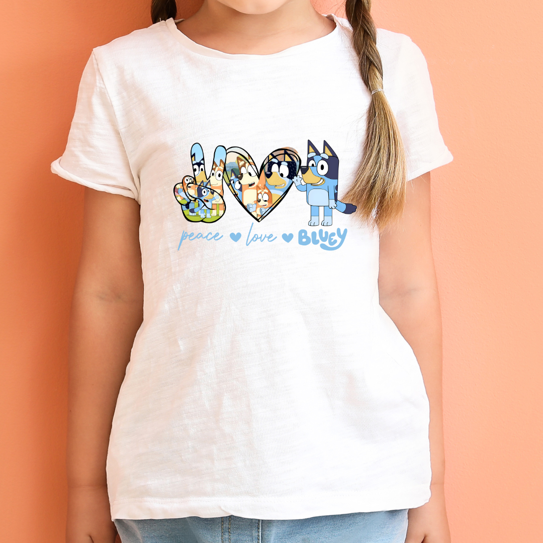 PEACE LOVE AND BLUE KIDS - DTF Transfer