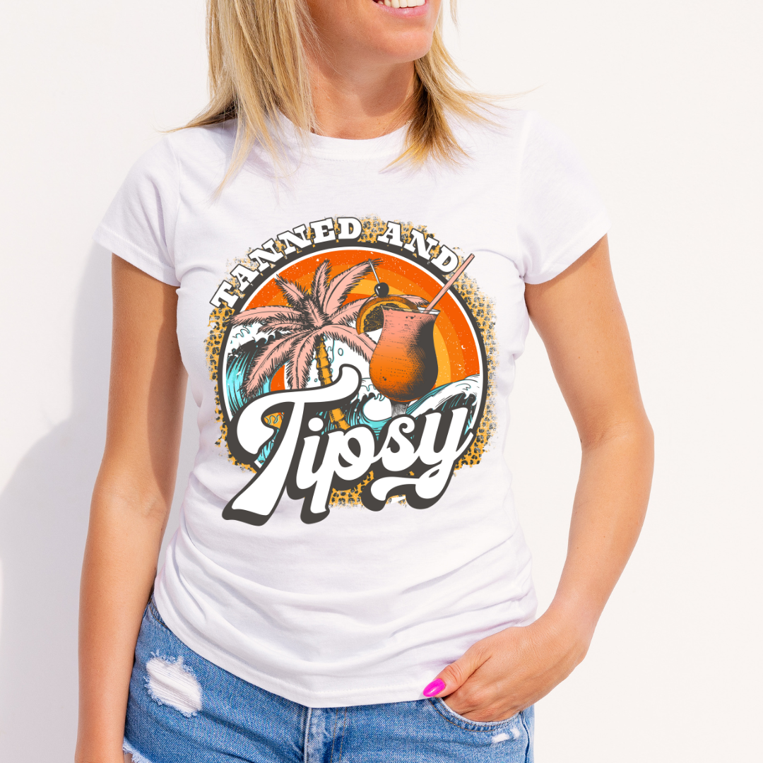 TANNED AND TIPSY - READY TO PRESS DTF TRANSFER