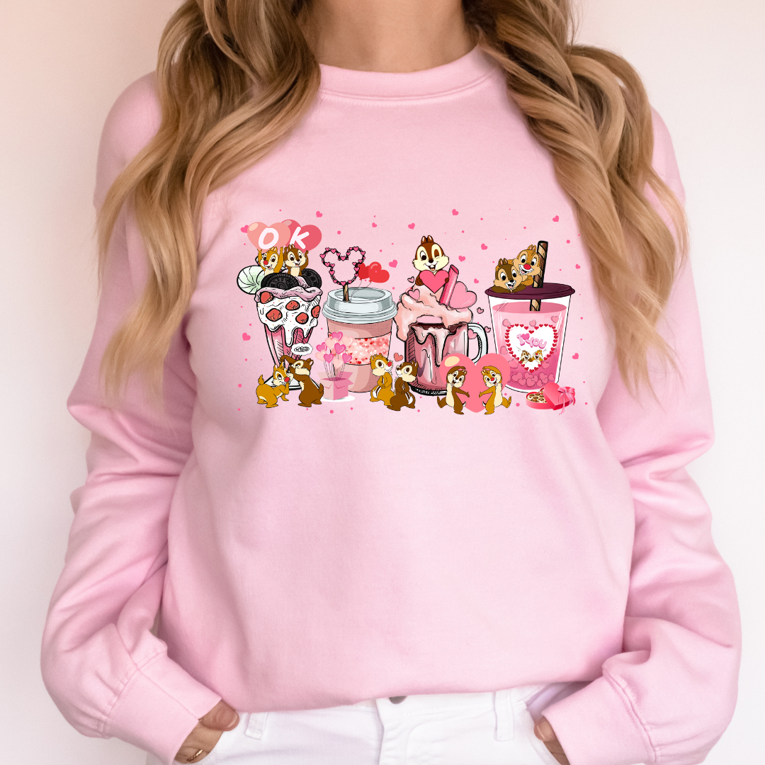 CHIP AND DALE VALENTINES COFFEE READY TO PRESS DTF TRANSFER