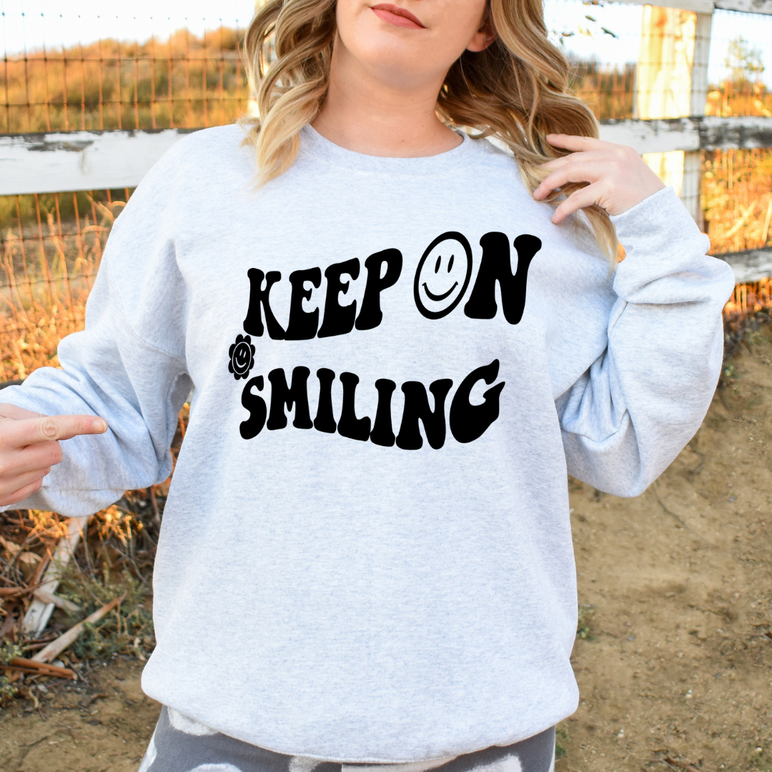 KEEP ON SMILING READY TO PRESS DTF TRANSFER