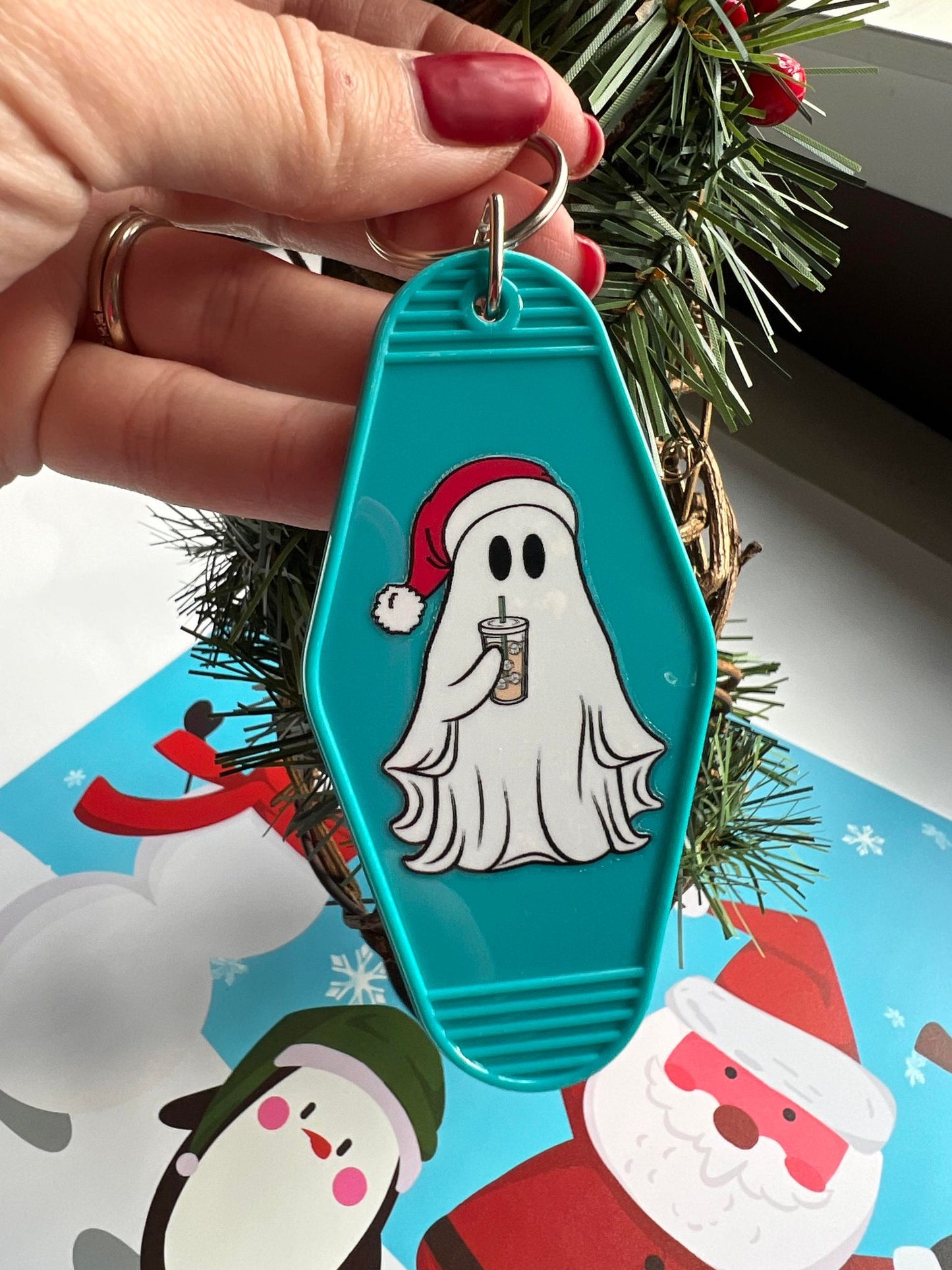 Ghosty Santa UV DTF MOTEL KEY STICKER